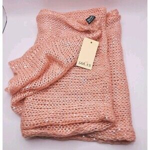 Saachi Light Pink Sequined Women’s Reversible Wrap Scarf